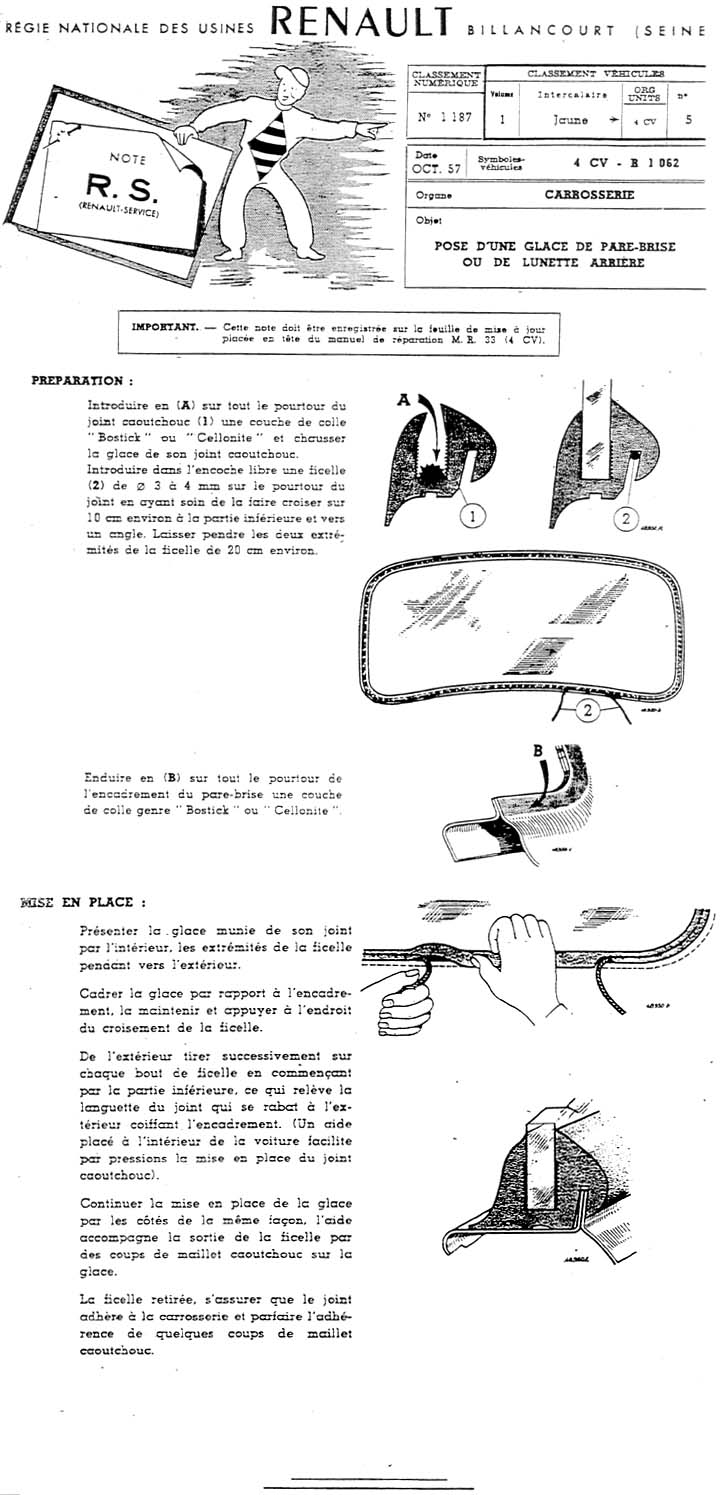 On observe souvent des 4cv superbement restaurées sur lesquelles le  pare-brise et la lunette arrière semblent littéralement prê